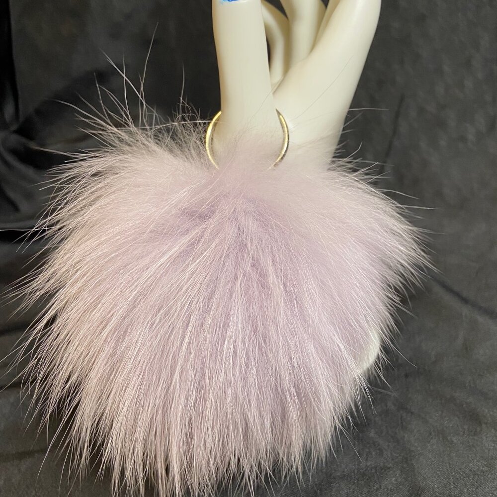 Lite Pink Fur Fox Keychain